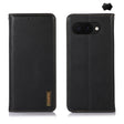 For Google Pixel 9a KHAZNEH Nappa Top Layer Cowhide Leather Phone Case(Black) - Google Cases by PMC TechLife | Online Shopping South Africa | PMC TechLife | Buy Now Pay Later Mobicred
