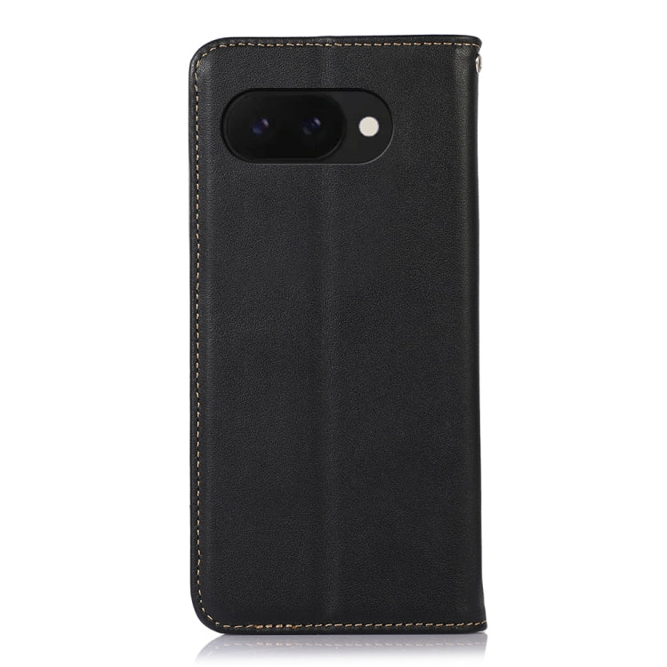 For Google Pixel 9a KHAZNEH Nappa Top Layer Cowhide Leather Phone Case(Black)