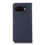 For Google Pixel 9a KHAZNEH Nappa Top Layer Cowhide Leather Phone Case(Blue)