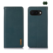 For Google Pixel 9a KHAZNEH Nappa Top Layer Cowhide Leather Phone Case(Green)