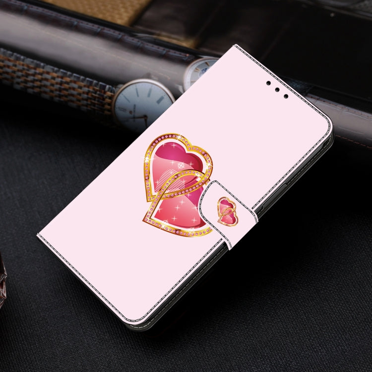 For Google Pixel 9 Crystal Painted Leather Phone case(Love Peach)