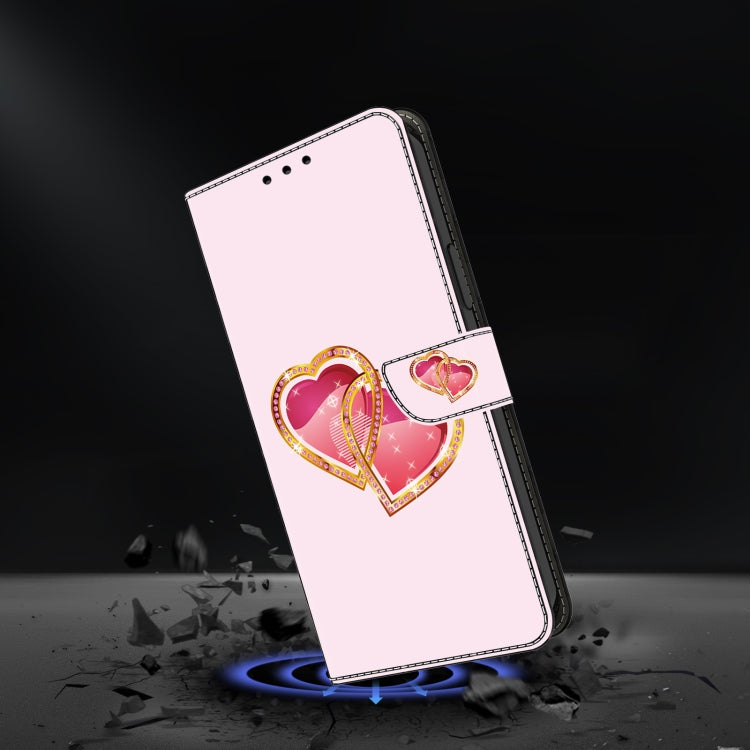 For Google Pixel 9 Crystal Painted Leather Phone case(Love Peach)