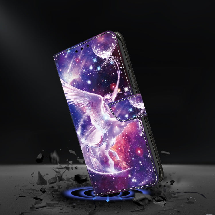 For Google Pixel 9 Crystal Painted Leather Phone case(Unicorn)