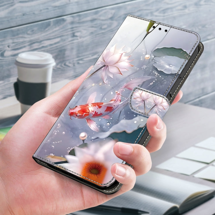 For Google Pixel 9 Crystal Painted Leather Phone case(Koi)