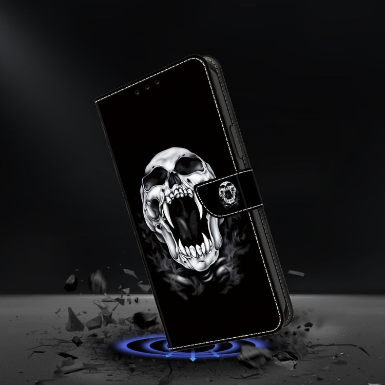 For Google Pixel 9 Crystal Painted Leather Phone case(Skull)