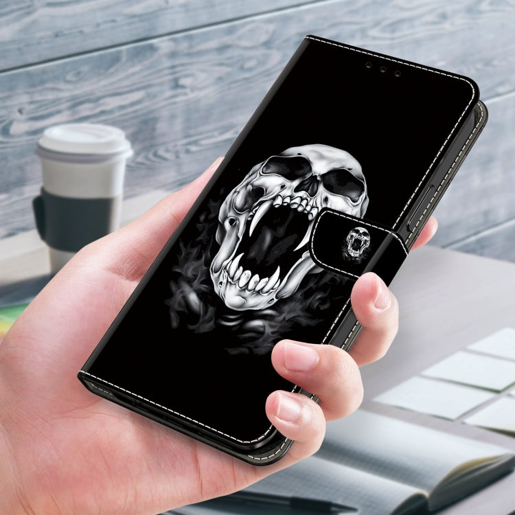 For Google Pixel 9 Crystal Painted Leather Phone case(Skull)