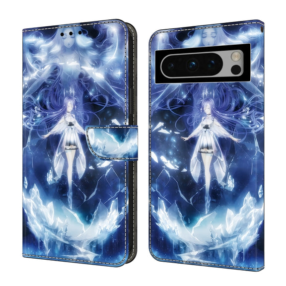 For Google Pixel 9 Crystal Painted Leather Phone case(Magic Fairy)