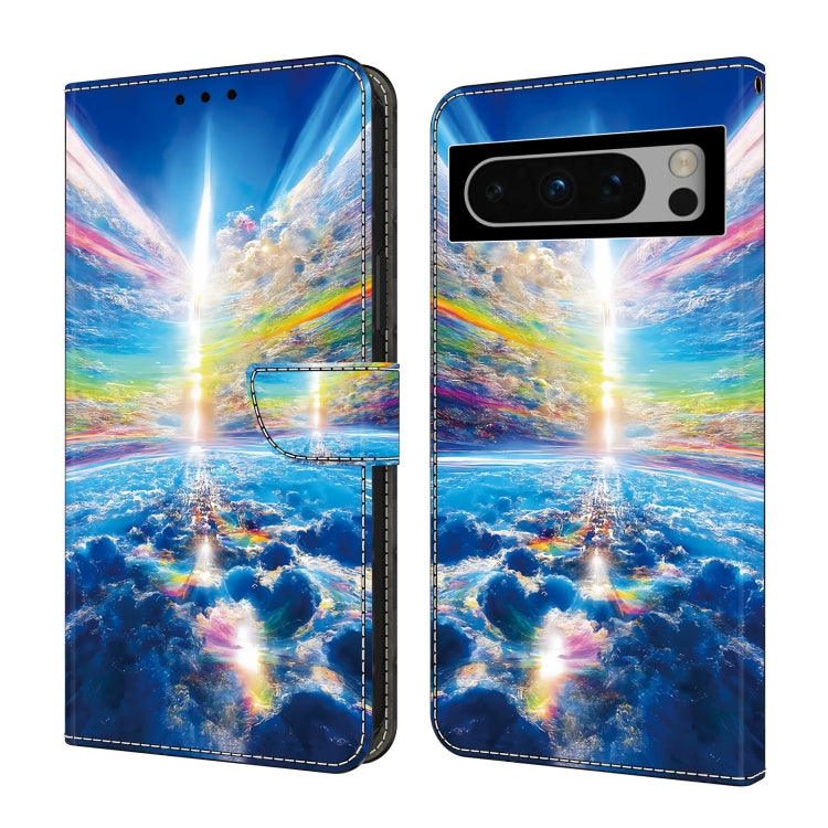 For Google Pixel 9 Crystal Painted Leather Phone case(Colorful Sky)