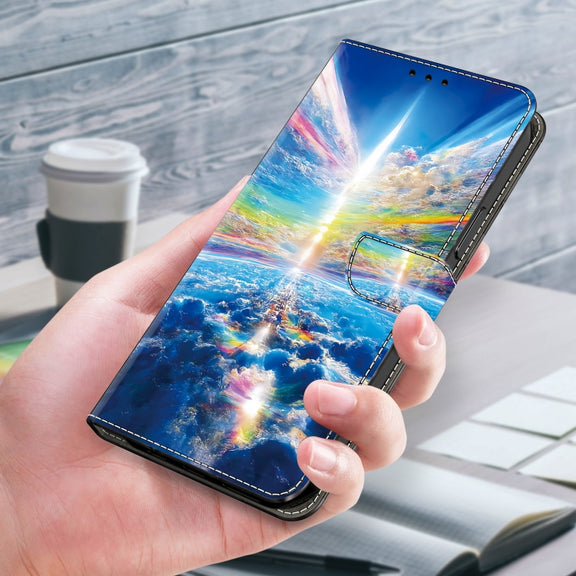For Google Pixel 9 Crystal Painted Leather Phone case(Colorful Sky)