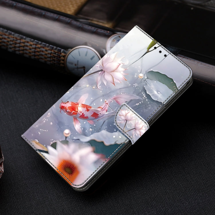 For Google Pixel 9 Pro Crystal Painted Leather Phone case(Koi)