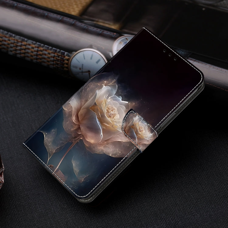 For Google Pixel 9 Pro Crystal Painted Leather Phone case(Peony)