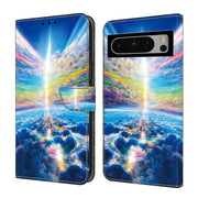 For Google Pixel 9 Pro Crystal Painted Leather Phone case(Colorful Sky)