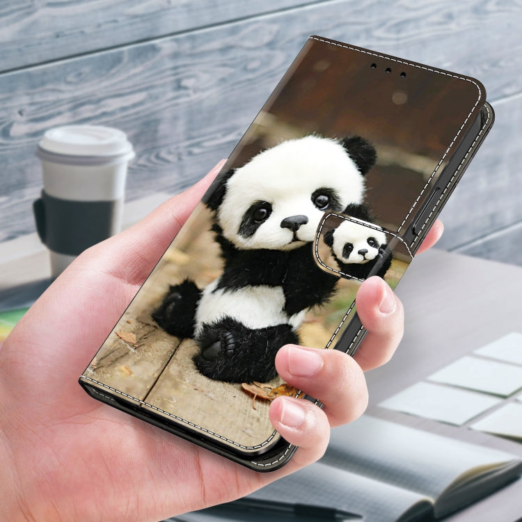 For Google Pixel 9 Pro Crystal Painted Leather Phone case(Panda)