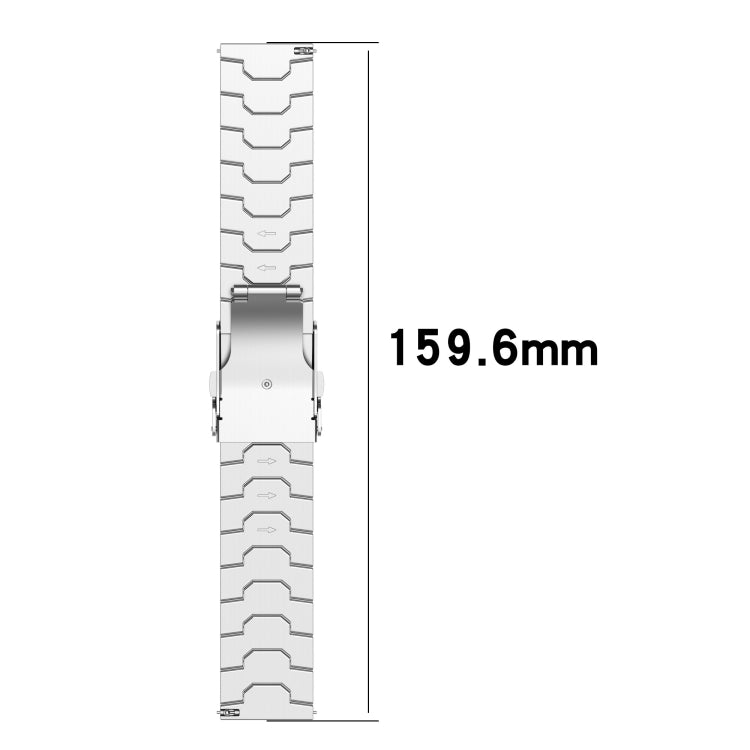 22mm Titanium Metal Watch Band(Silver)