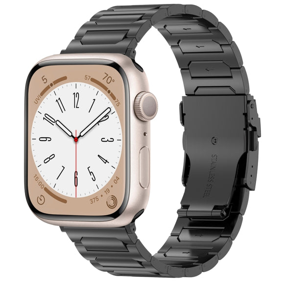 For Apple Watch Series 9 41mm I-Shaped Titanium Metal Watch Band(Black)