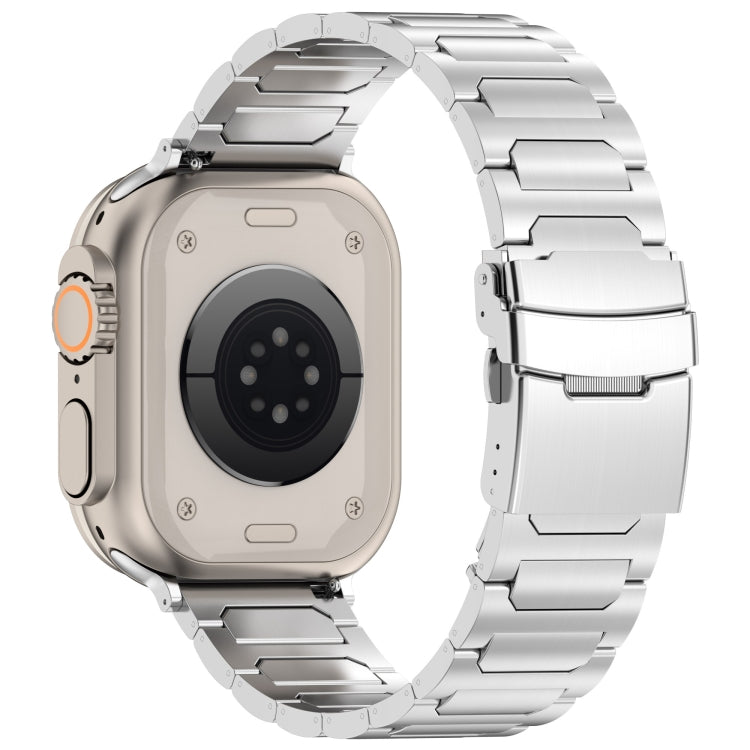 For Apple Watch Ultra 49mm I-Shaped Titanium Metal Watch Band(Silver)