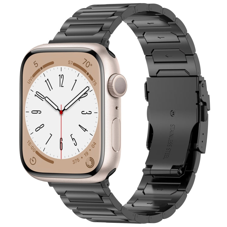 For Apple Watch SE 44mm I-Shaped Titanium Metal Watch Band(Black)