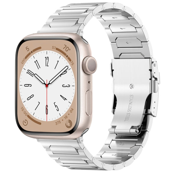 For Apple Watch SE 44mm I-Shaped Titanium Metal Watch Band(Silver)