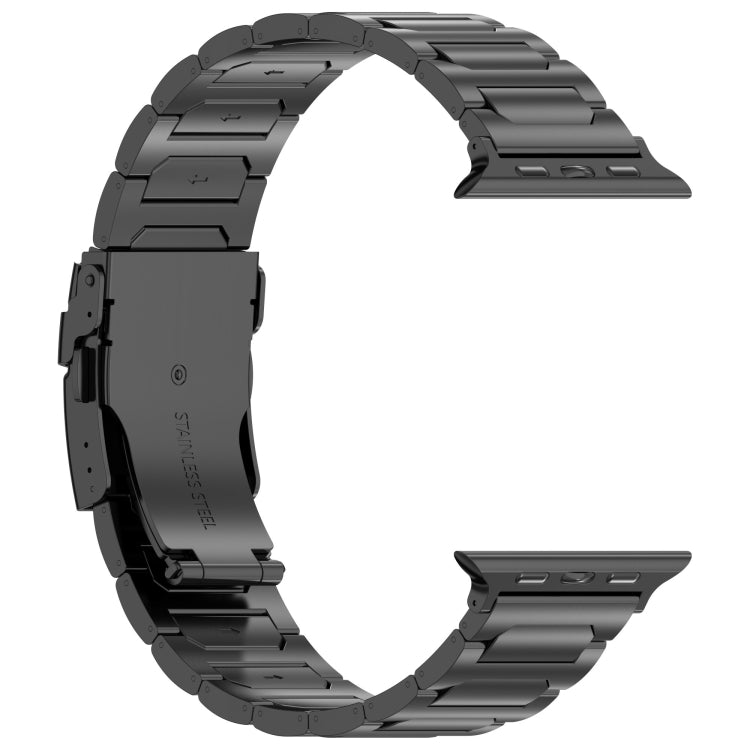 For Apple Watch 42mm I-Shaped Titanium Metal Watch Band(Black)