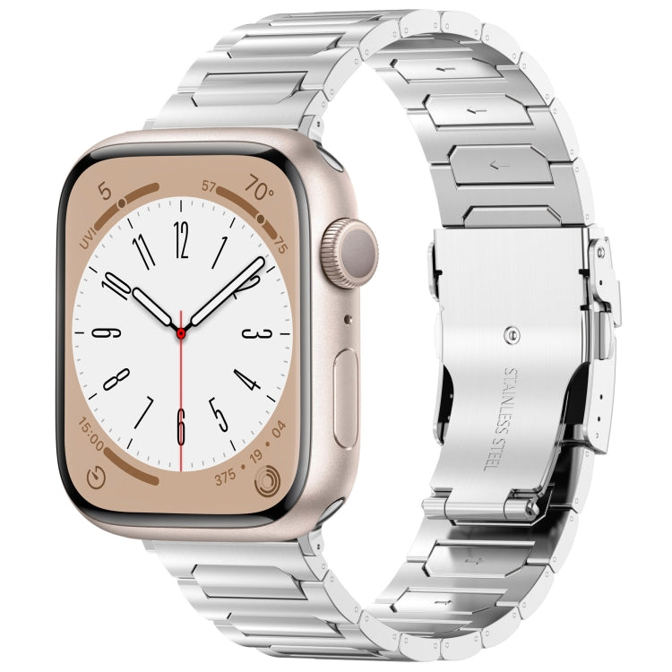 For Apple Watch 42mm I-Shaped Titanium Metal Watch Band(Mirror Silver)