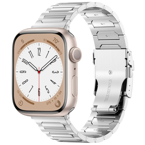 For Apple Watch 42mm I-Shaped Titanium Metal Watch Band(Mirror Silver)