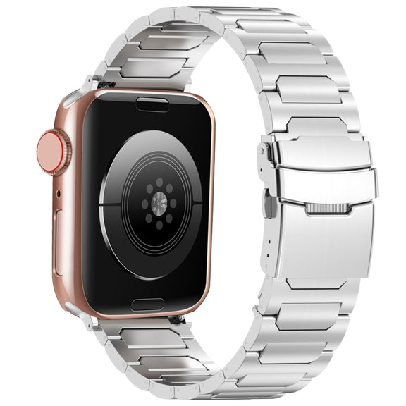 For Apple Watch 42mm I-Shaped Titanium Metal Watch Band(Silver)