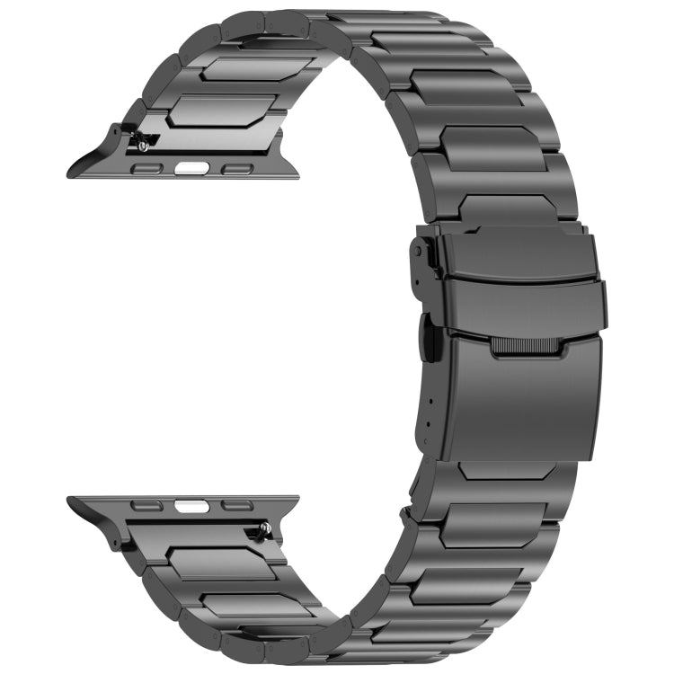 For Apple Watch 38mm I-Shaped Titanium Metal Watch Band(Black)