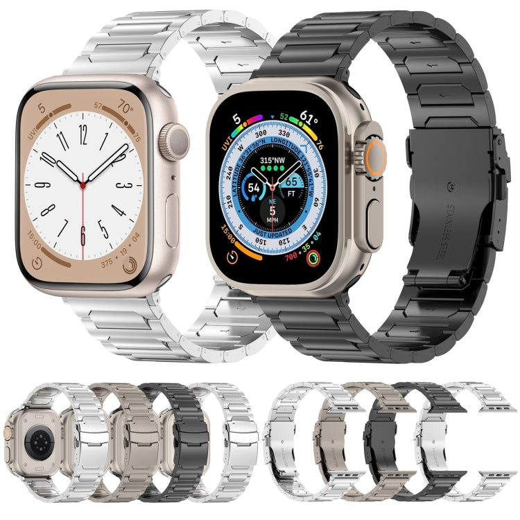 For Apple Watch Ultra 2 49mm I-Shaped Titanium Metal Watch Band(Black)
