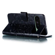 For Google Pixel 9 Sun Mandala Embossing Pattern Phone Leather Case(Black)