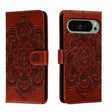 For Google Pixel 9 Sun Mandala Embossing Pattern Phone Leather Case(Brown) - Google Cases by PMC TechLife | Online Shopping South Africa | PMC TechLife | Buy Now Pay Later Mobicred