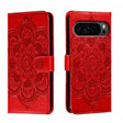 For Google Pixel 9 Pro Sun Mandala Embossing Pattern Phone Leather Case(Red) - Google Cases by PMC TechLife | Online Shopping South Africa | PMC TechLife | Buy Now Pay Later Mobicred