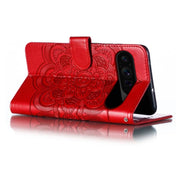 For Google Pixel 9 Pro Sun Mandala Embossing Pattern Phone Leather Case(Red)