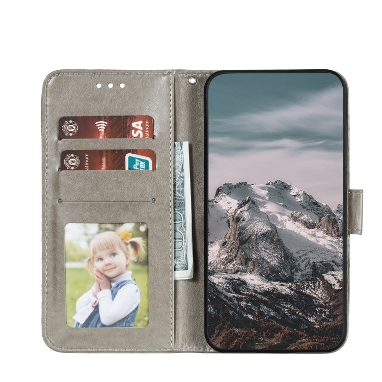 For Google Pixel 9 Pro Sun Mandala Embossing Pattern Phone Leather Case(Grey)