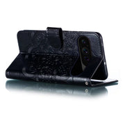 For Google Pixel 9 Pro Sun Mandala Embossing Pattern Phone Leather Case(Black)