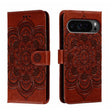 For Google Pixel 9 Pro Sun Mandala Embossing Pattern Phone Leather Case(Brown) - Google Cases by PMC TechLife | Online Shopping South Africa | PMC TechLife | Buy Now Pay Later Mobicred