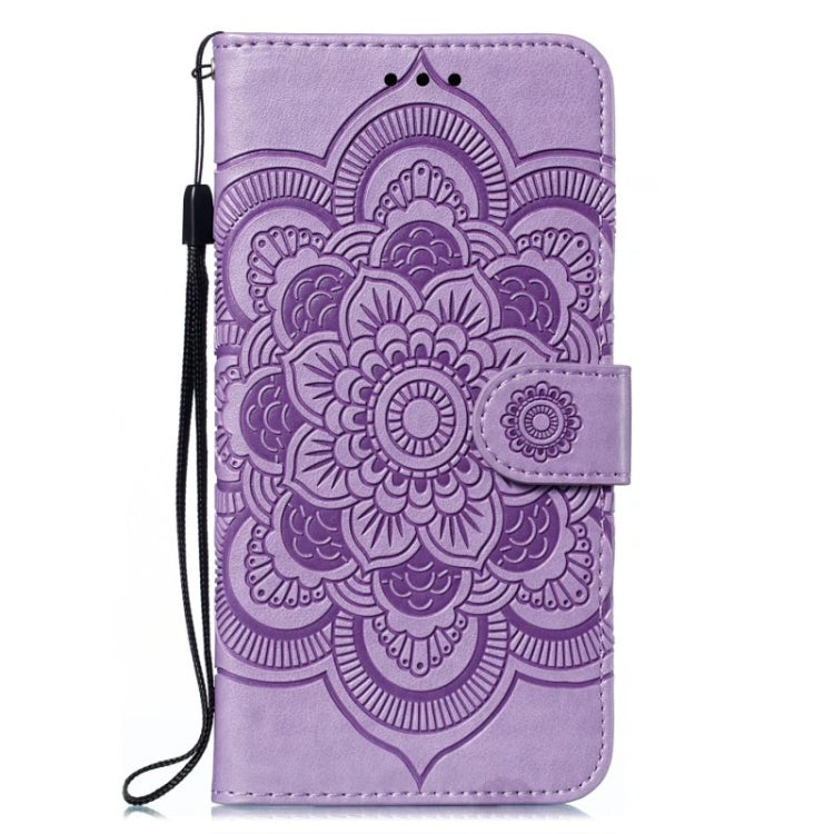 For Google Pixel 9 Pro Sun Mandala Embossing Pattern Phone Leather Case(Purple)