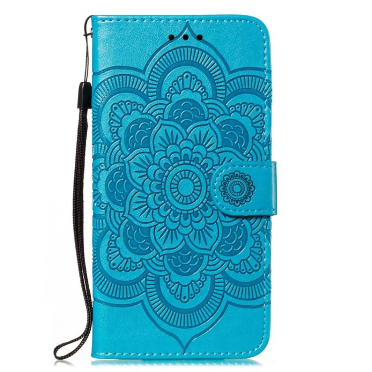 For Google Pixel 9 Pro Sun Mandala Embossing Pattern Phone Leather Case(Blue)