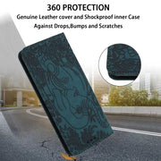 For iPhone 16 Pro Retro Elephant Embossed Leather Phone Case(Green)