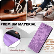 For iPhone 16 Retro Elephant Embossed Leather Phone Case(Purple)