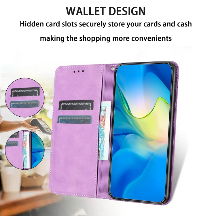 For iPhone 16 Retro Elephant Embossed Leather Phone Case(Purple)