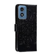 For Motorola Moto G Play 2024 Sun Mandala Embossing Pattern Phone Leather Case(Black)