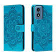 For Motorola Moto G Play 2024 Sun Mandala Embossing Pattern Phone Leather Case(Blue) - Motorola Cases by PMC Jewellery | Online Shopping South Africa | PMC Jewellery | Buy Now Pay Later Mobicred