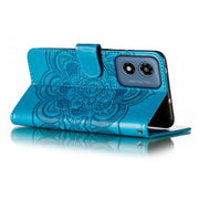 For Motorola Moto G Play 2024 Sun Mandala Embossing Pattern Phone Leather Case(Blue)