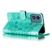 For Motorola Moto G Play 2024 Sun Mandala Embossing Pattern Phone Leather Case(Green)