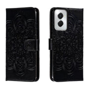 For Motorola Moto G Power 5G 2024 Sun Mandala Embossing Pattern Phone Leather Case(Black)