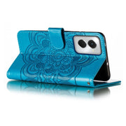 For Motorola Moto G Power 5G 2024 Sun Mandala Embossing Pattern Phone Leather Case(Blue)
