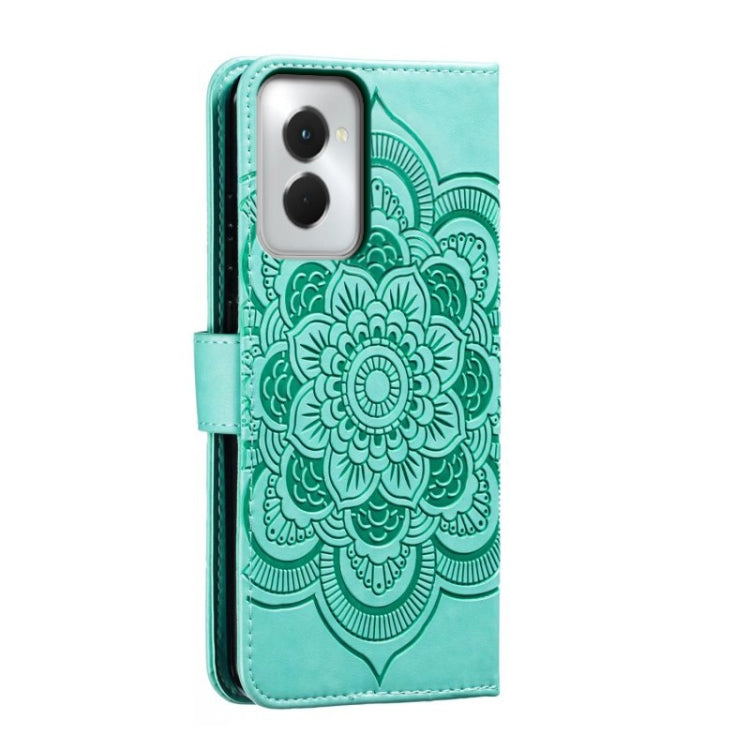 For Motorola Moto G Power 5G 2024 Sun Mandala Embossing Pattern Phone Leather Case(Green)