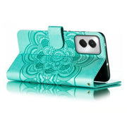 For Motorola Moto G Power 5G 2024 Sun Mandala Embossing Pattern Phone Leather Case(Green)