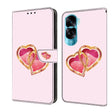 For Honor 90 Lite Crystal Painted Leather Phone case(Love Peach) - Honor Cases by PMC TechLife | Online Shopping South Africa | PMC TechLife | Buy Now Pay Later Mobicred