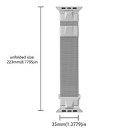 For Apple Watch 42mm Mecha Style Milanese Metal Watch Band(Titanium Silver)